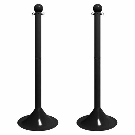 Mr. Chain Black Medium Duty Stowable Stanchion, 6PK 93703-6